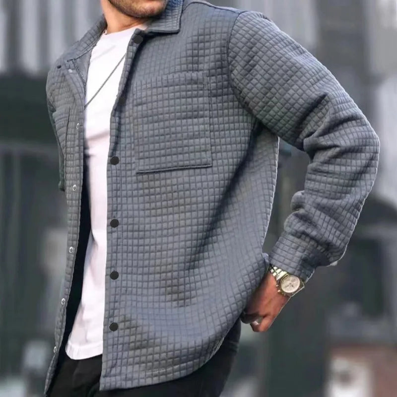 Cainan long-sleeve jacket solid color square neckline multi-pocket modern utility style