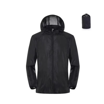 Lightweight waterproof windbreaker raincoat for men and women, packable hiking shell jacket