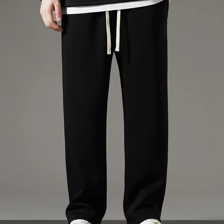 Men's wide leg cotton sweatpants Korean streetwear style relaxed fit with modern silhouette
