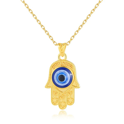 Fortuna Evil Eye 18K gold necklace with elegant pendant design, unique protective charm jewelry