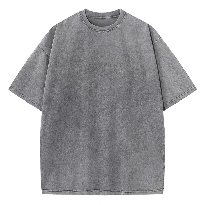 Bravon oversized boxy heavyweight washed cotton tee in vintage garment-dyed retro fit