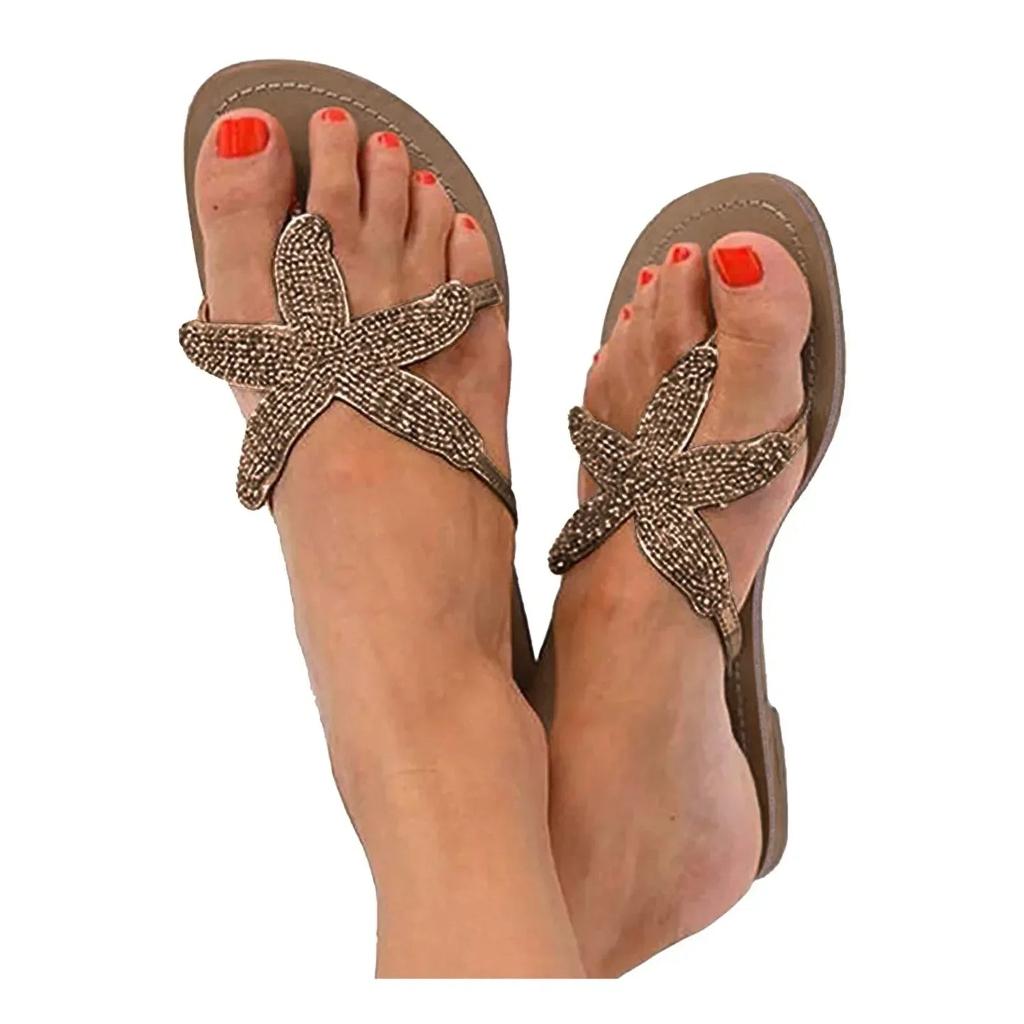 Women's coastal-style slides with sea star-inspired design, cushioned sole, slip-on silhouette