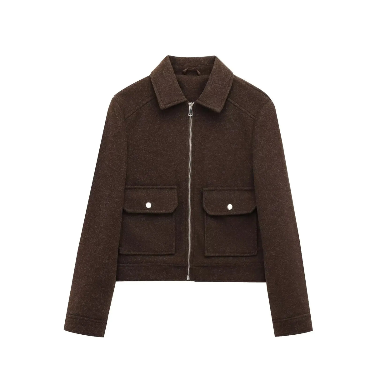 Wavlynn Jasmine women's cozy zip-front jacket with pockets, tailored silhouette, casual everyday layer