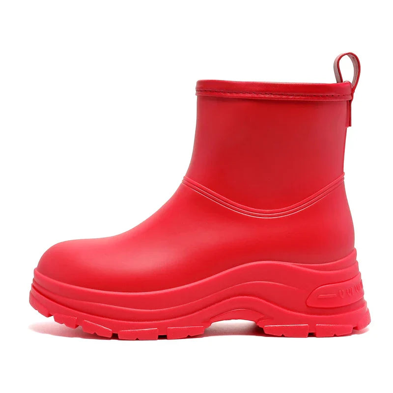 Morgan thick sole non-slip winter boots in neutral tone with chunky grip sole for icy conditions