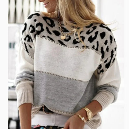 Women's color-block cashmere turtleneck sweater in cozy winter knit with bold pattern by Wavlynn