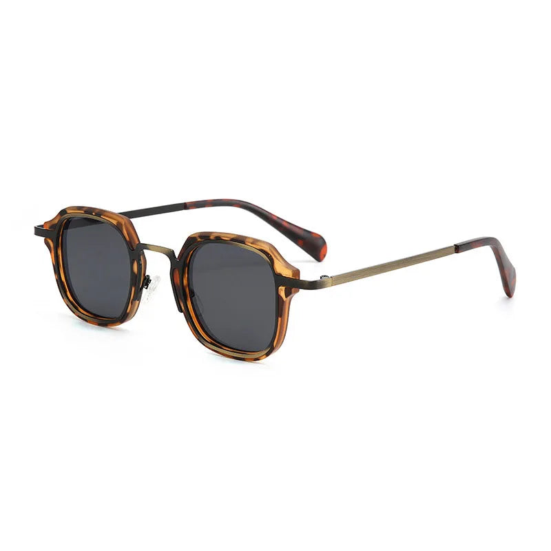 TrendAura Maverick punk square sunglasses bold geometric metal frame UV protection unisex
