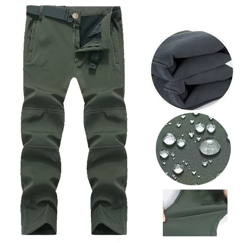 Men's navy blue softshell waterproof fleece jacket thermal insulated hiking outdoor winter layer