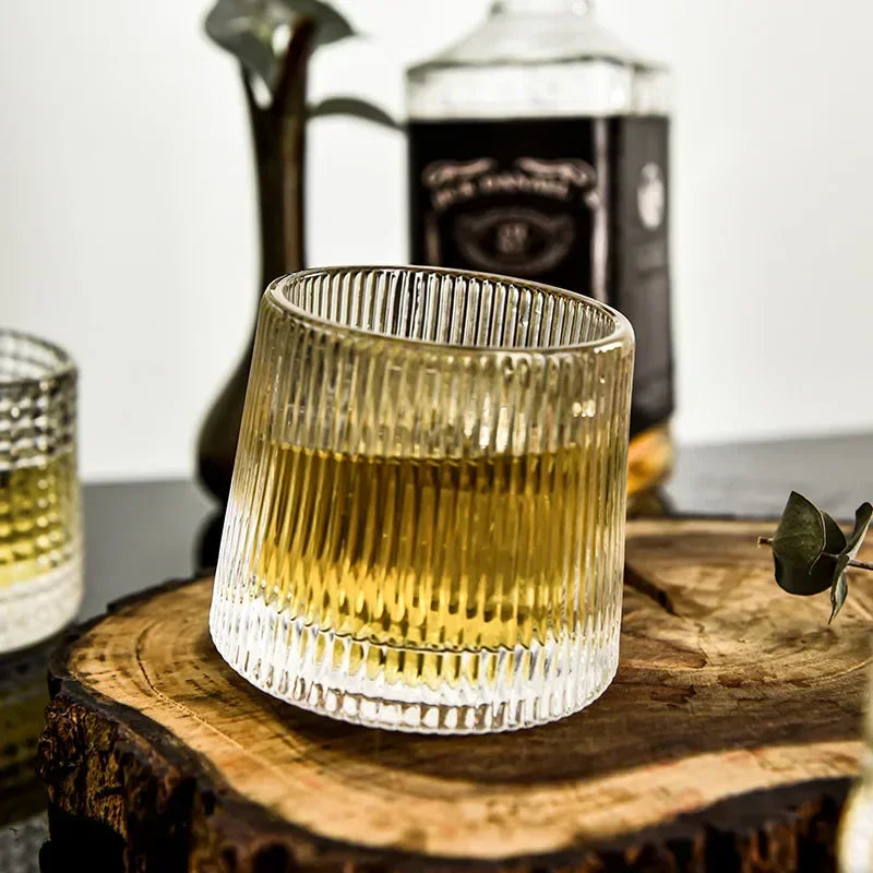 Stag-etched whiskey glass for men, unbreakable design with unique wilderness pattern