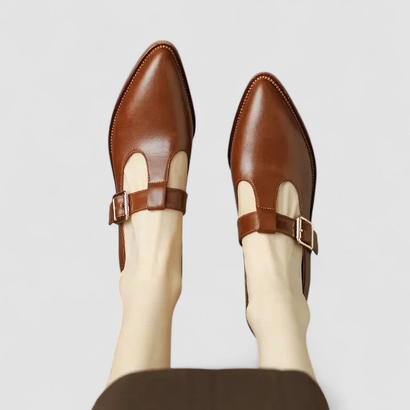 Classic elegant women's comfort shoes in neutral tones with cushioned comfort support
