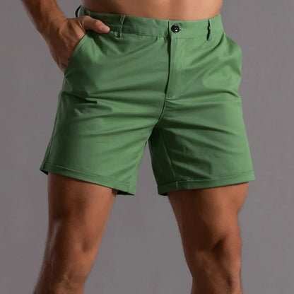 Men's mid-length stretch shorts tailored fit semi-elastic waistband 4-way stretch modern silhouette