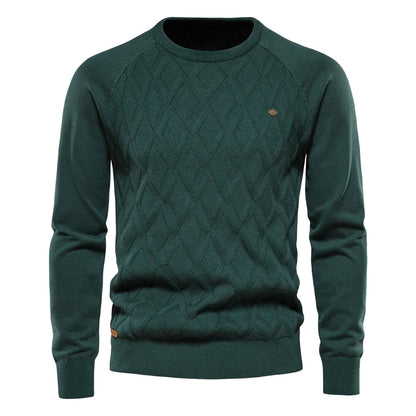 Men's checkered sweater in classic pattern, Winchester slim-fit knit pullover with refined sophisticated style