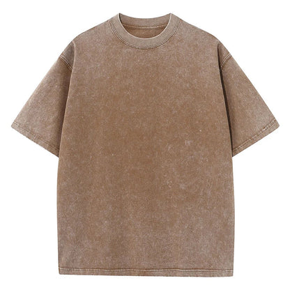 Bravon oversized boxy heavyweight cotton tee in washed vintage finish with garment-dyed retro look