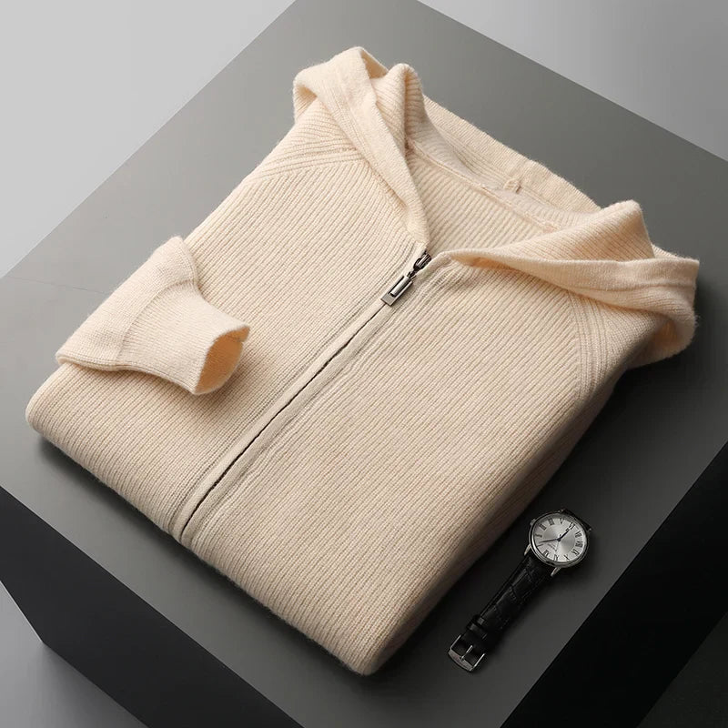 Jordan unisex gray cotton zip-front hoodie cardigan with soft knit texture and relaxed silhouette
