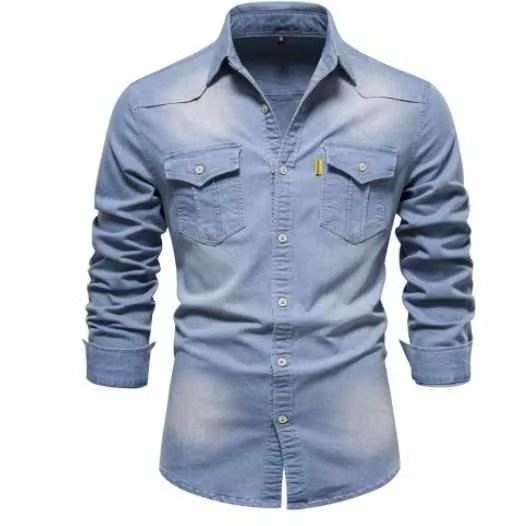 Men's slim fit long sleeve urban shirt in cool white, breathable moisture-wicking ice sensation cotton