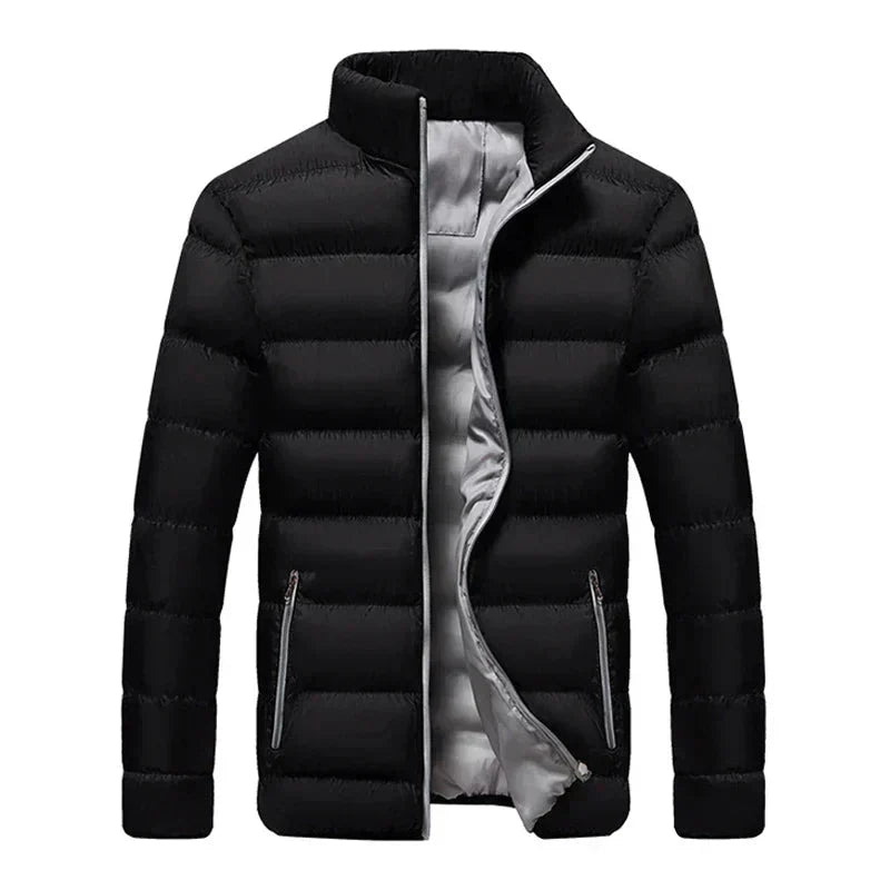 Romeo black elegant thermal jacket slim-fit cold-weather insulated contemporary style
