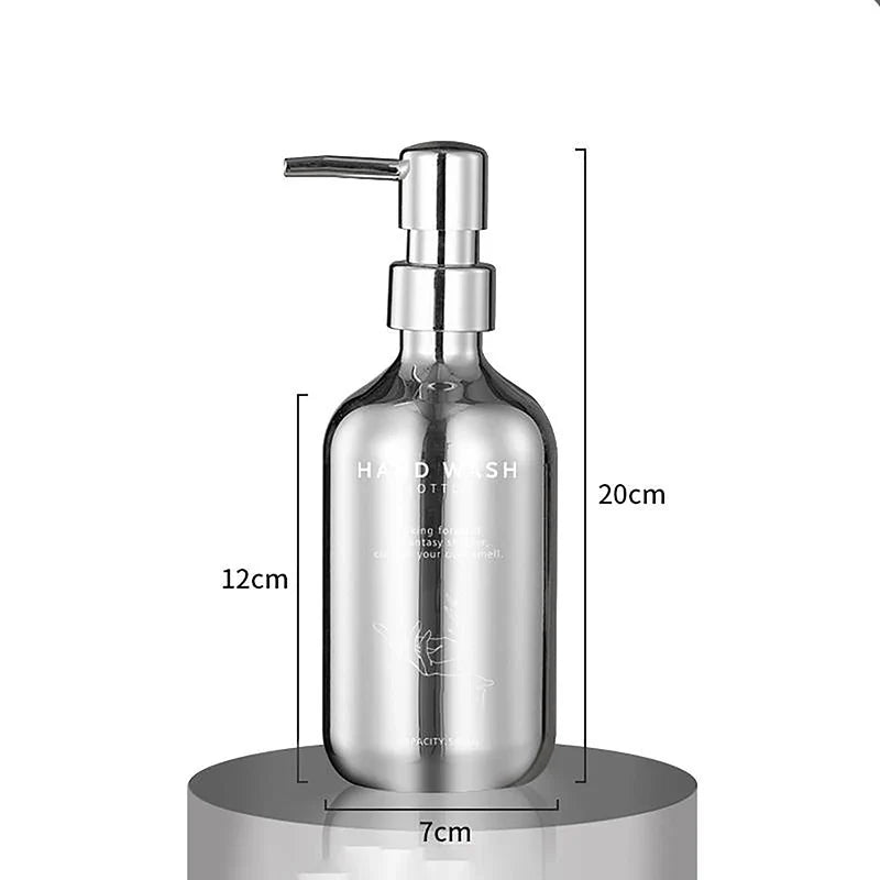 Lumora 500ml shower gel set polished electroplating PP bottle with steady press dispenser