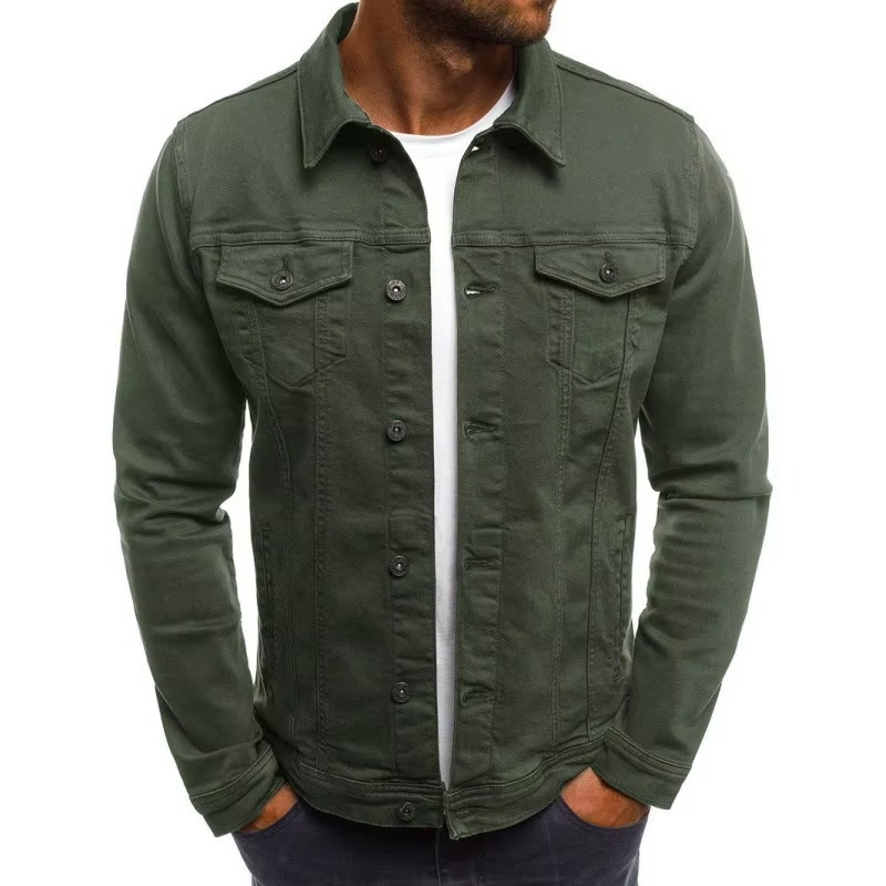 Men's lightweight blue denim jacket tailored modern fit for business casual everyday wear