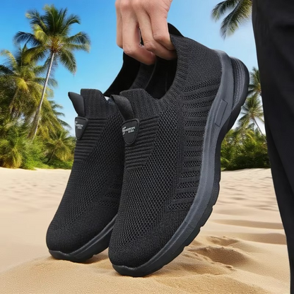 Men's lightweight breathable mesh running sneakers, casual athletic style with cushioned flexible sole