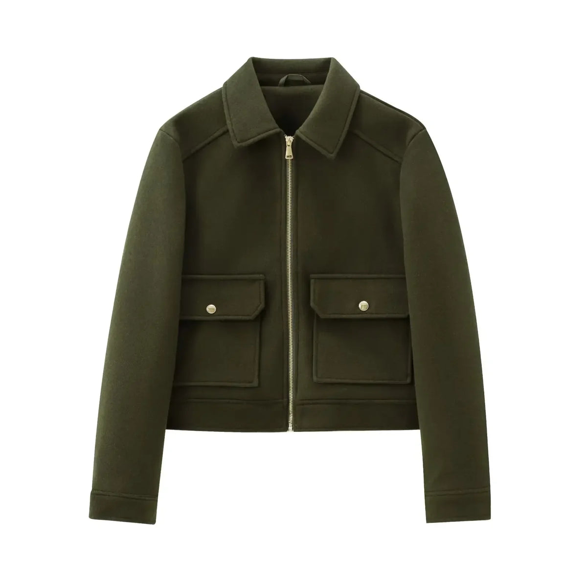Women's wool bomber jacket zippered cozy fit timeless warm style essential for chilly days