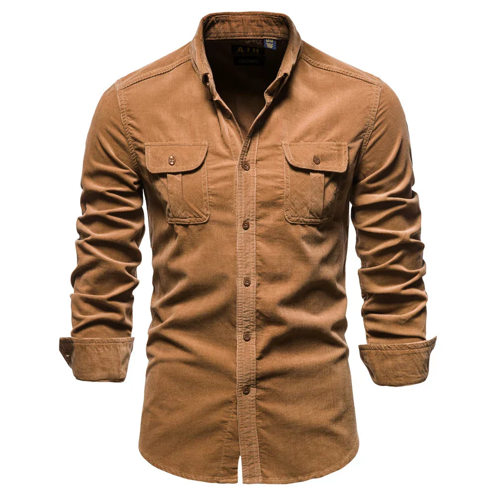 Gabriel Mens Winter Long Sleeve Utility Shirt With Rugged Durable Fabric And Chest Pockets By Wavlynn