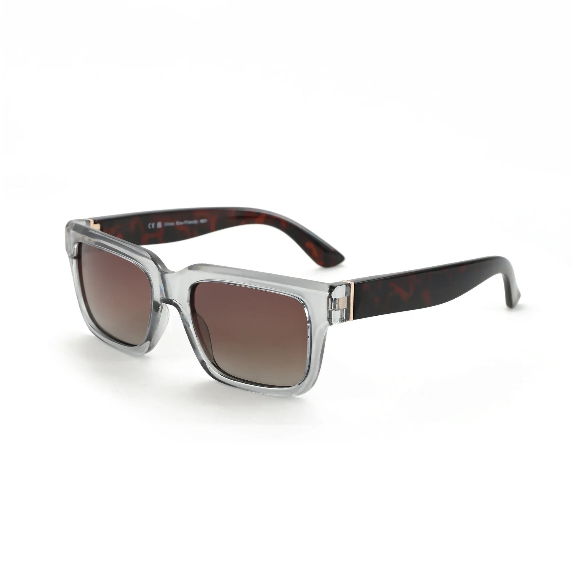 Zuniga bold block frame sunglasses gradient tint UV400 protection gold accent chunky classic style