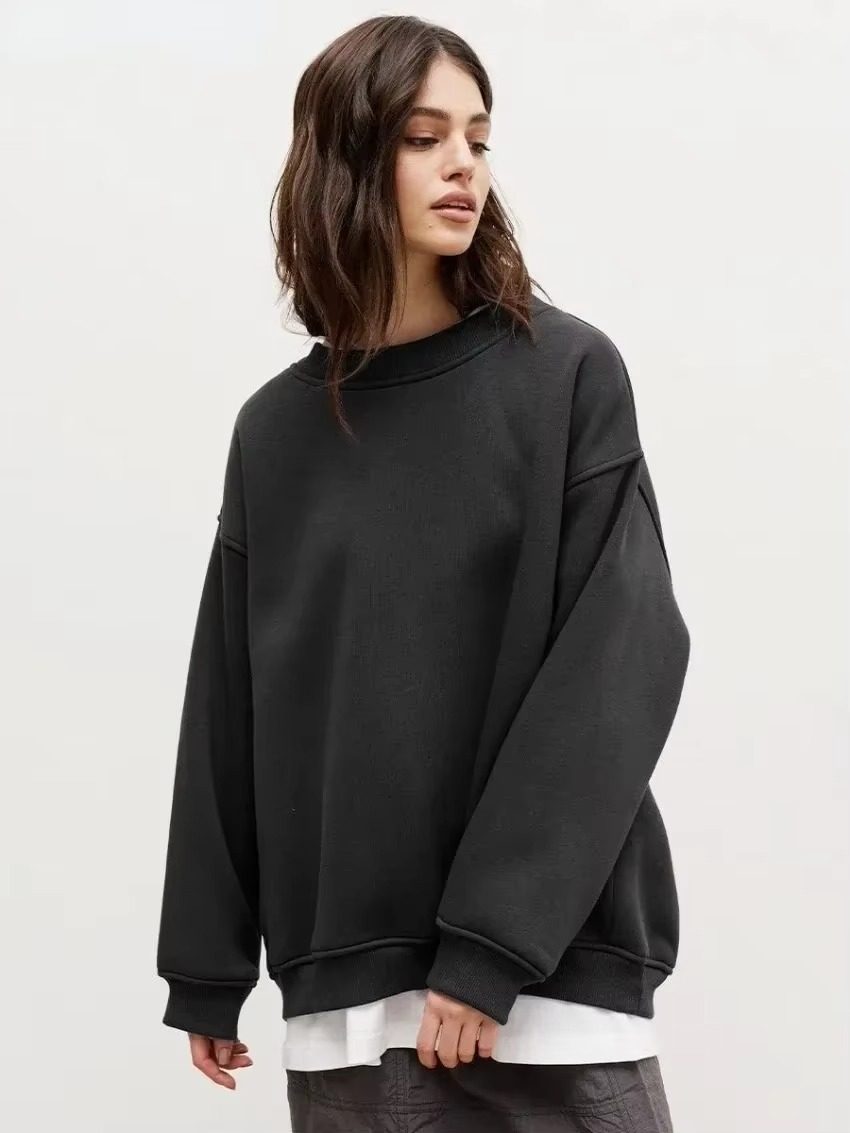 Women's oversized fleece pullover hoodie cozy warm loose fit sweatshirt with plush interior