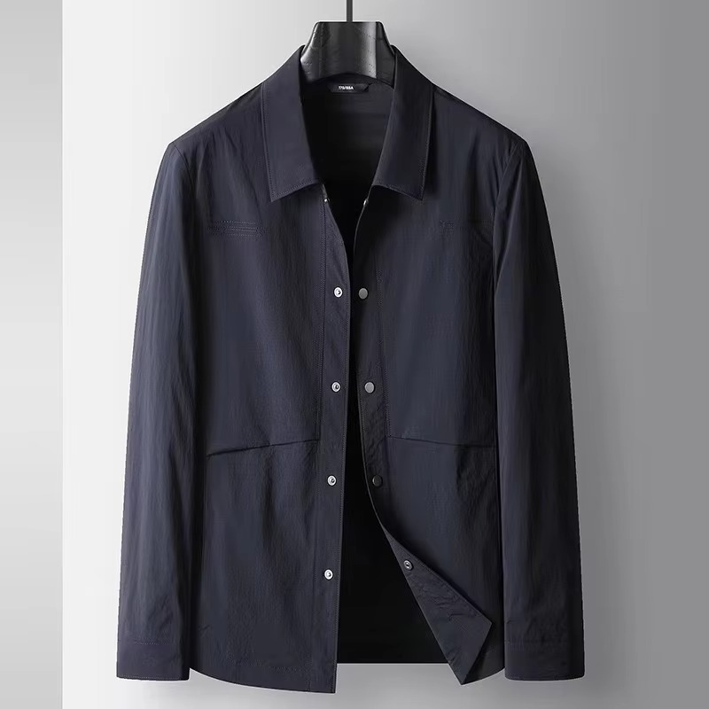 Men's wrinkle-resistant business casual jacket, polished British-inspired tailored silhouette for office travel