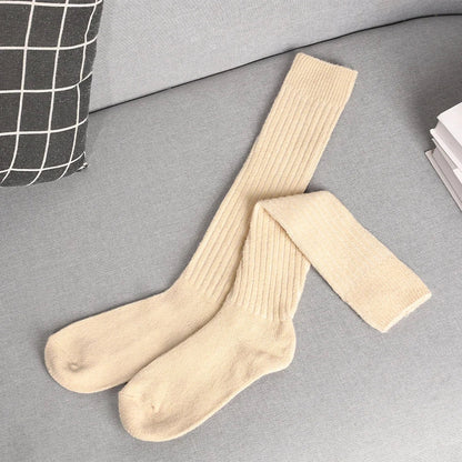 Soft cashmere cotton blend crew socks 8-pack autumn bundle with reinforced heel and toe