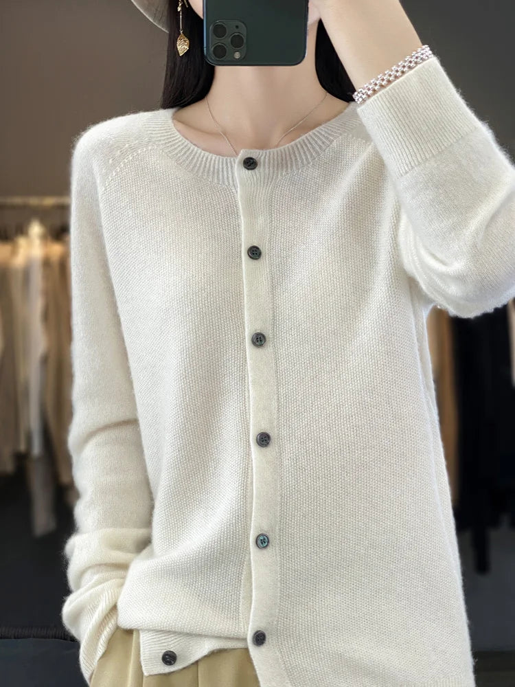 Vera™ buttoned cardigan elegant relaxed fit with refined button details, versatile layering essential