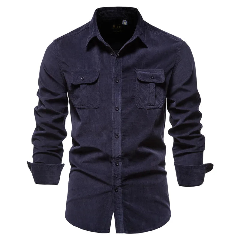 Gabriel Mens Winter Long Sleeve Utility Shirt With Rugged Durable Fabric And Chest Pockets By Wavlynn