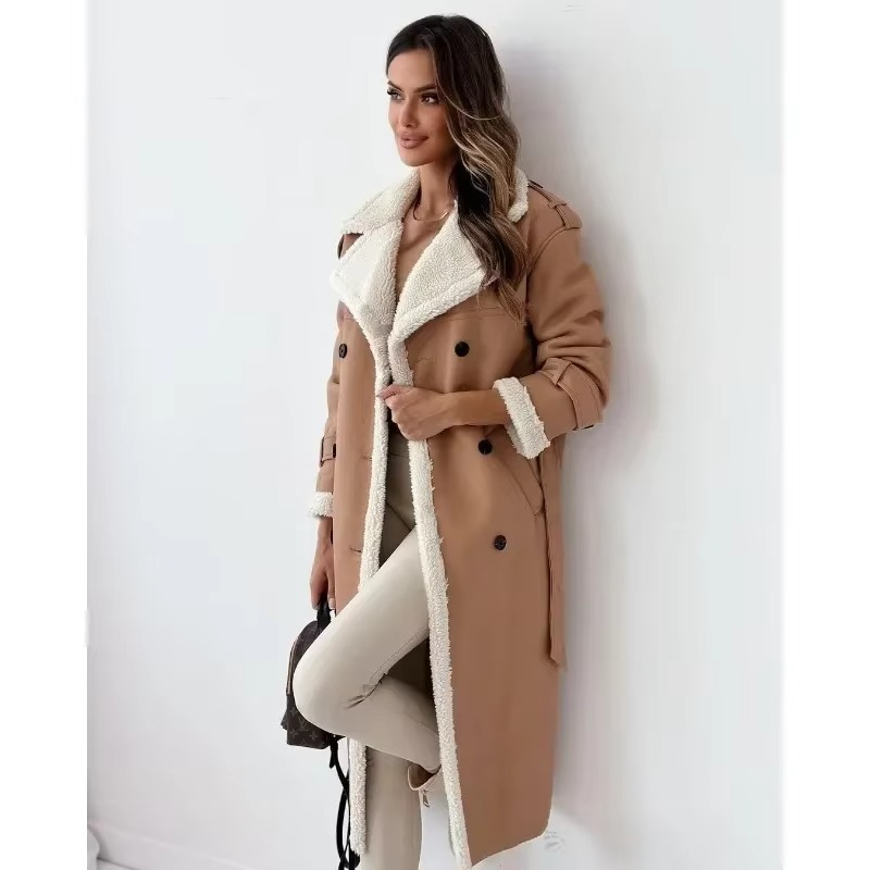 Women's faux fur winter coat warm shearling-lined jacket cozy elegant everyday style