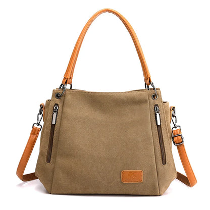 TrendAura Veyora women's canvas tote bag minimalist style spacious interior zipper closure