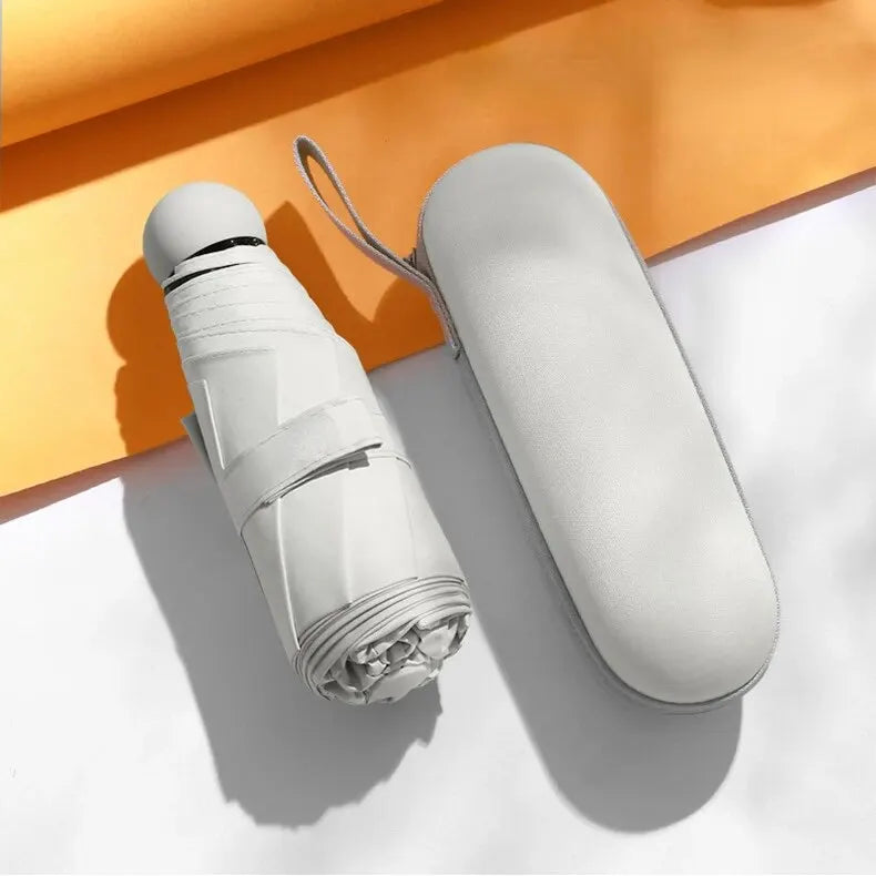 Mini capsule umbrella compact portable sun rain protection lightweight travel-friendly pocket-sized shield
