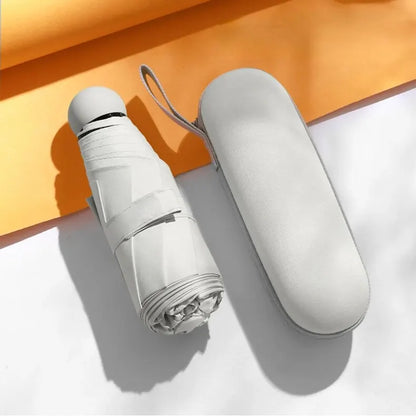 Mini capsule umbrella compact portable sun rain protection lightweight travel-friendly pocket-sized shield