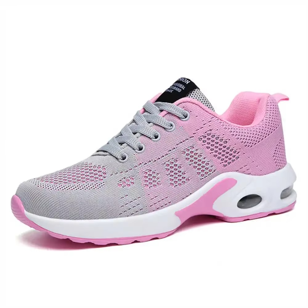 Violet women's lightweight knit mesh sport sneakers for basketball and running with breathable upper