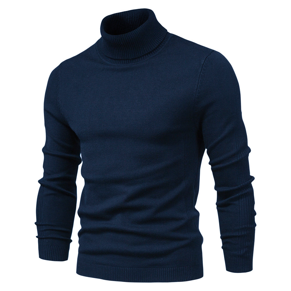 Men's warm knitted turtleneck pullover sweater by Wavlynn, cozy high-neck silhouette in soft knit fabric
