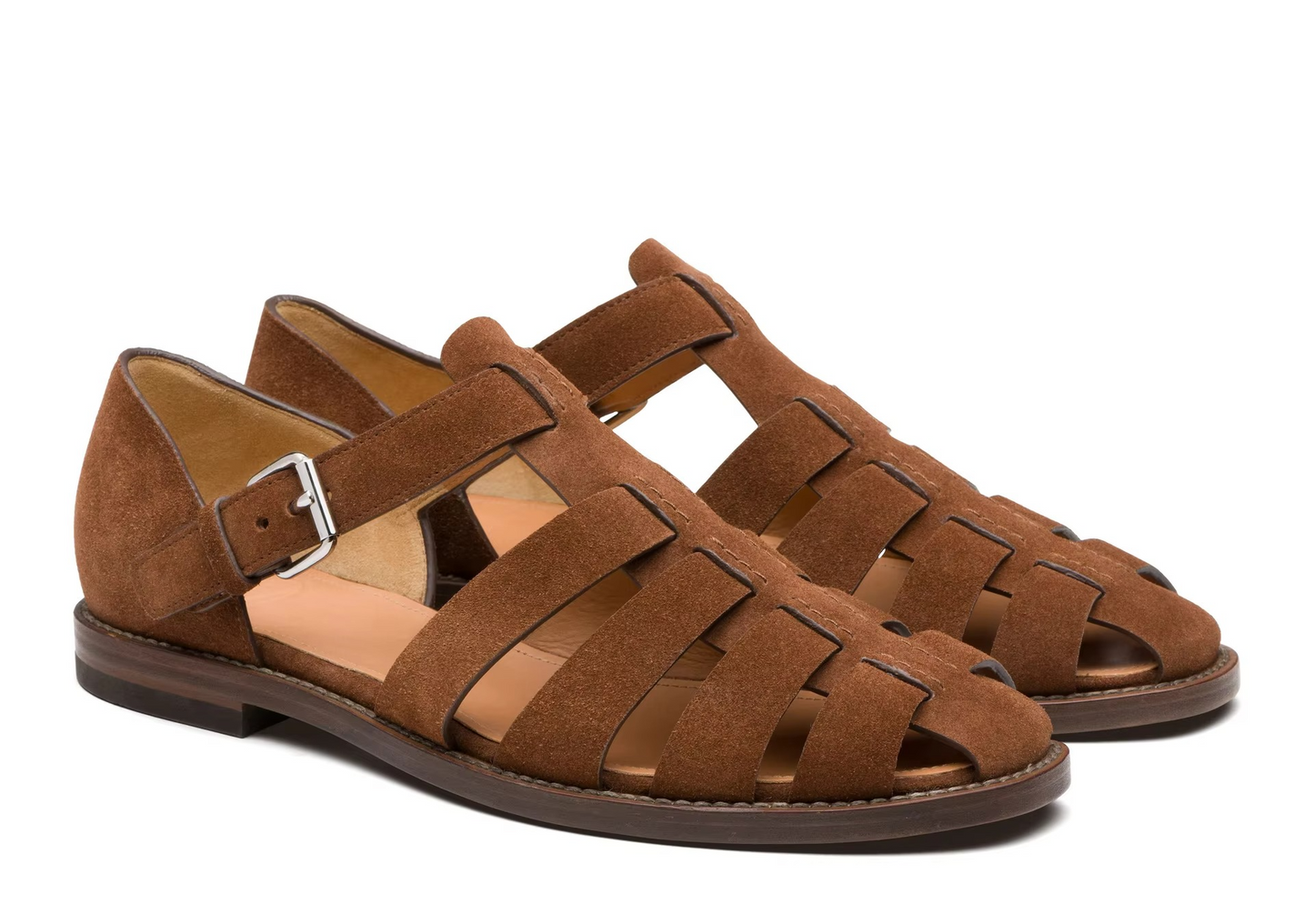 Wavlynn Mens Summer Leather Dress Sandals With Woven Straps For Formal Outdoor Wear