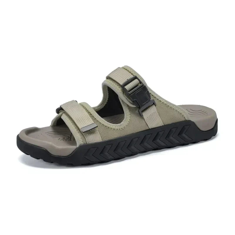 Women's sport slides in wisteria purple, sleek low-profile silhouette with breathable open-toe design