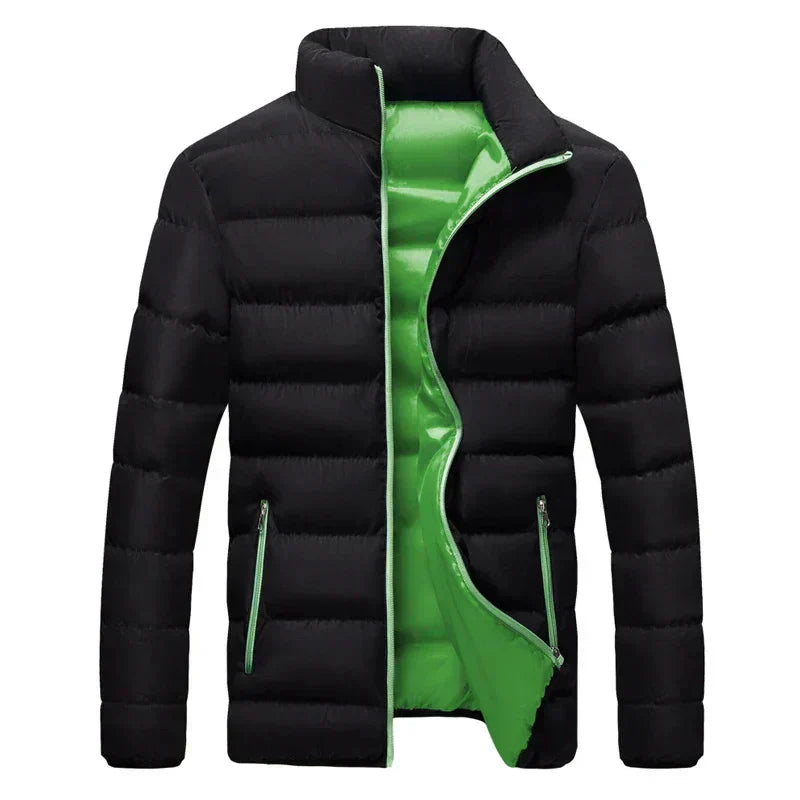 Romeo elegant black thermal jacket slim-fit insulated with sleek contemporary style for cold weather