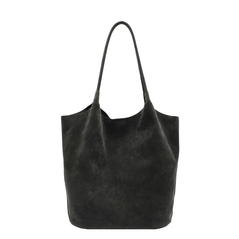 Wavlynn Judy faux suede tote bag spacious everyday carryall soft matte textured finish neutral