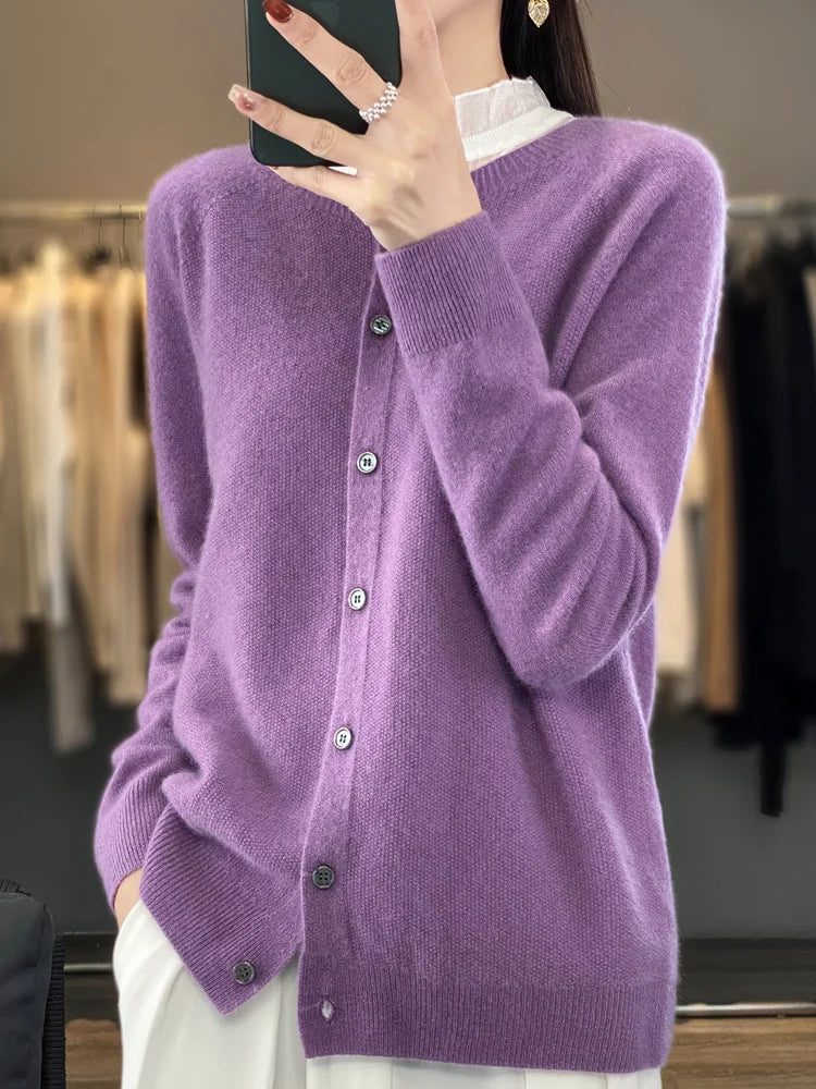 Vera™ buttoned cardigan elegant relaxed fit with refined button details, versatile layering essential