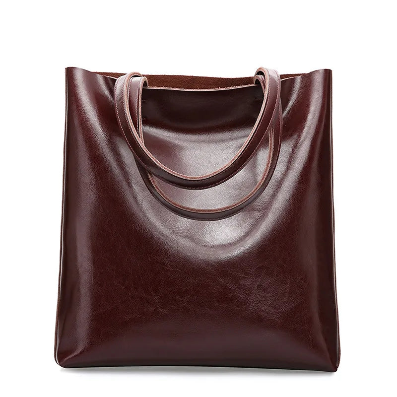 Wavlynn Holly black leather structured tote bag with polished silhouette for work and travel