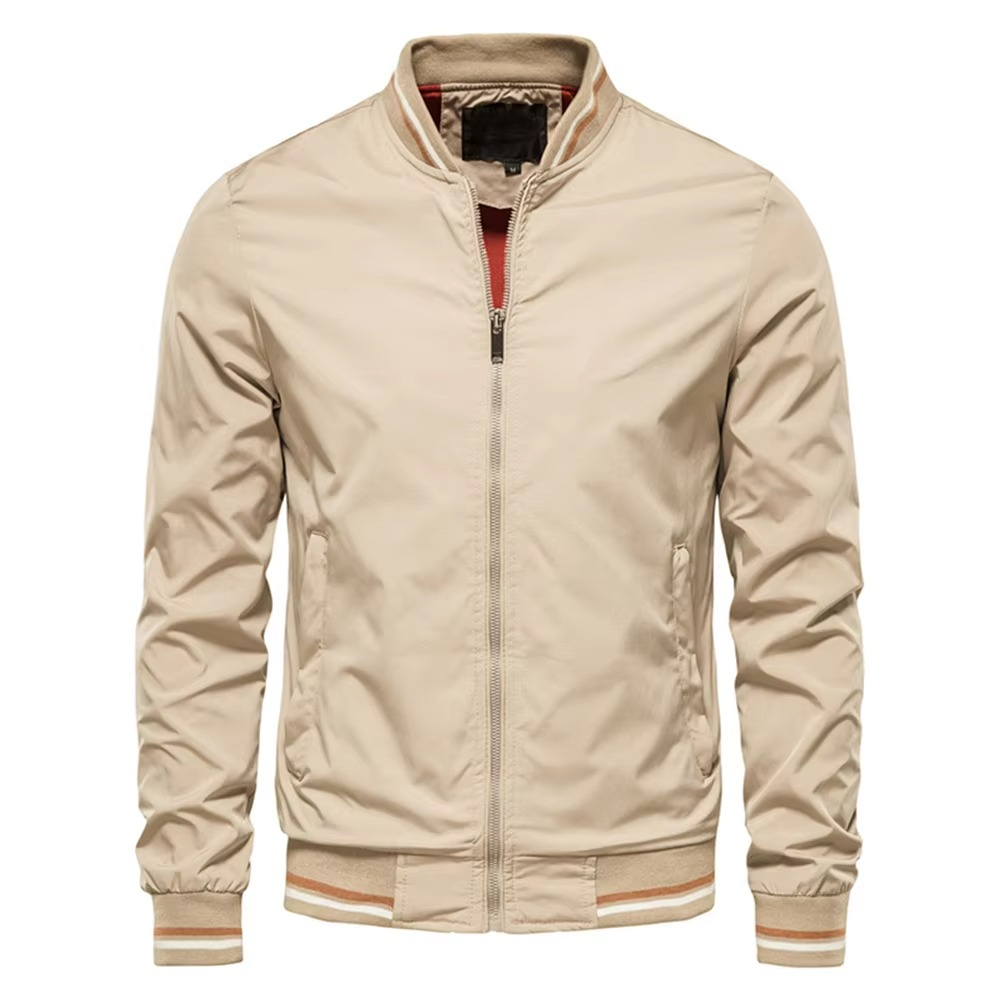 Men's slim fit burgundy bomber jacket lightweight casual all-season layering essential