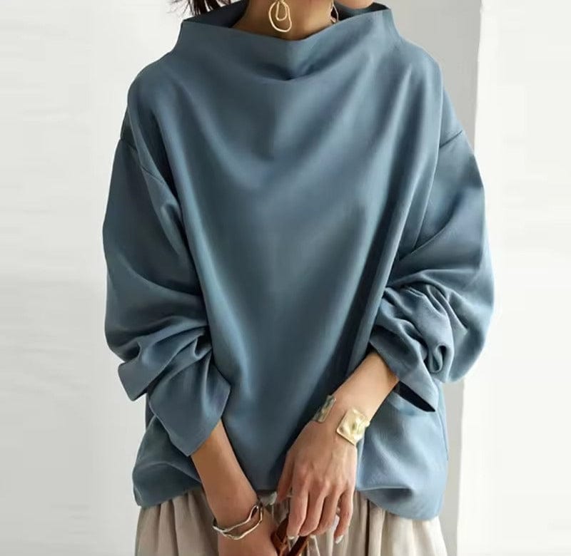 Margot high-neck soft knit top relaxed oversized fit lightweight luxurious fabric everyday style
