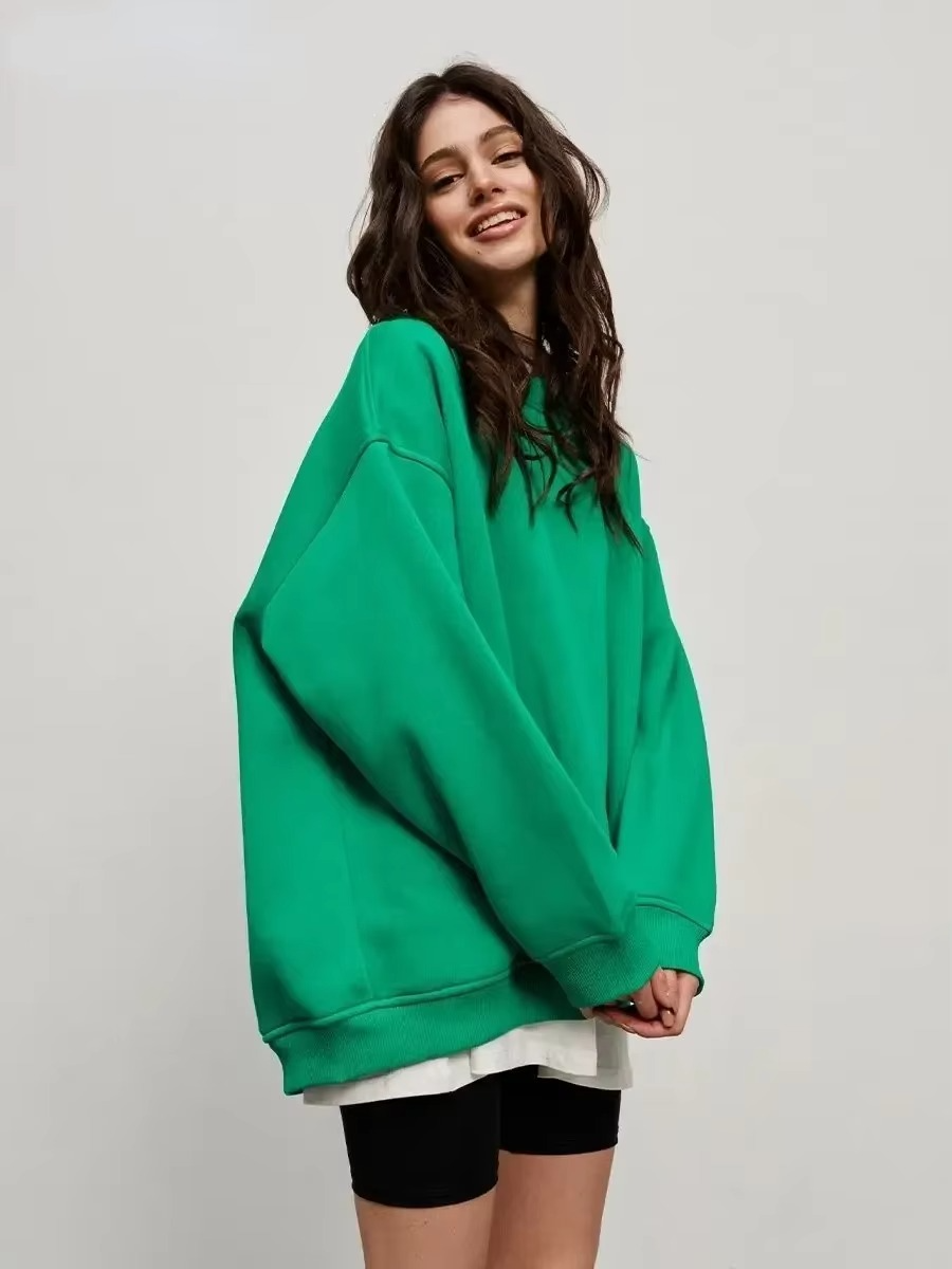 Women's oversized fleece pullover hoodie cozy loose fit sweatshirt with plush interior warmth