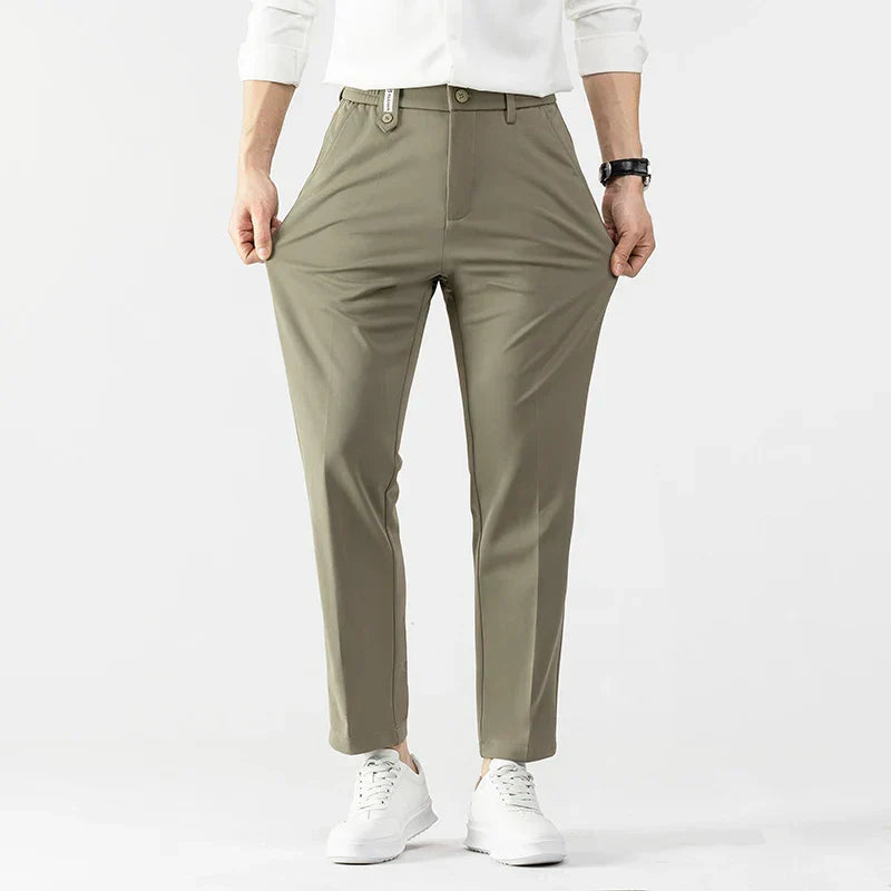 Bramhall slim-fit stretch pants in a modern cut, designed for all-day comfort from work to weekend wear