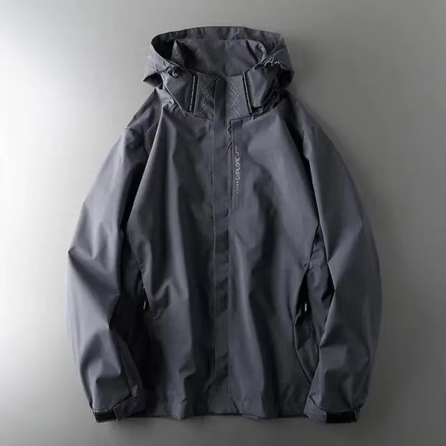 Men's lightweight navy windbreaker jacket waterproof packable shell for outdoor travel