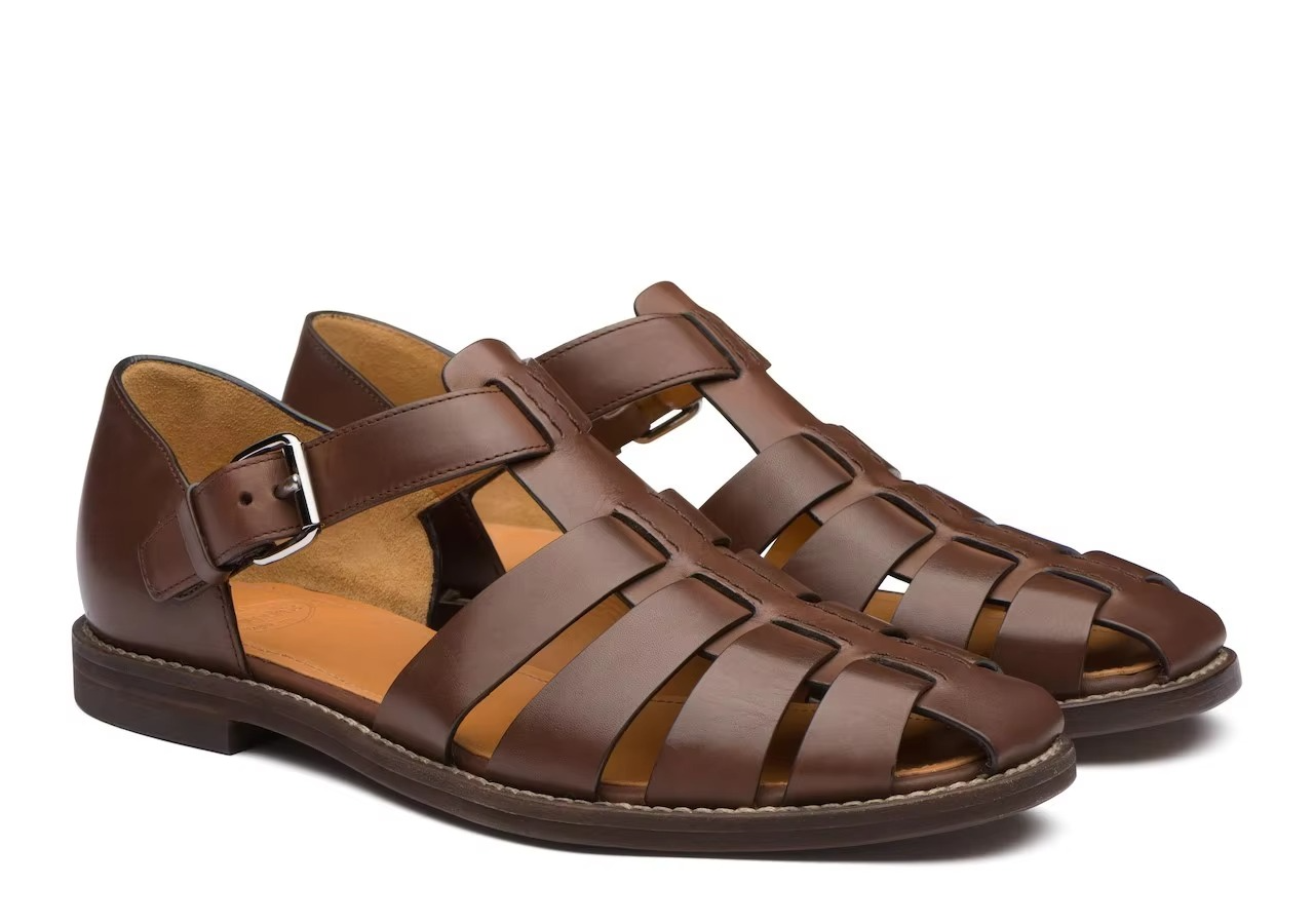 Wavlynn Mens Summer Leather Dress Sandals With Woven Straps For Formal Outdoor Wear