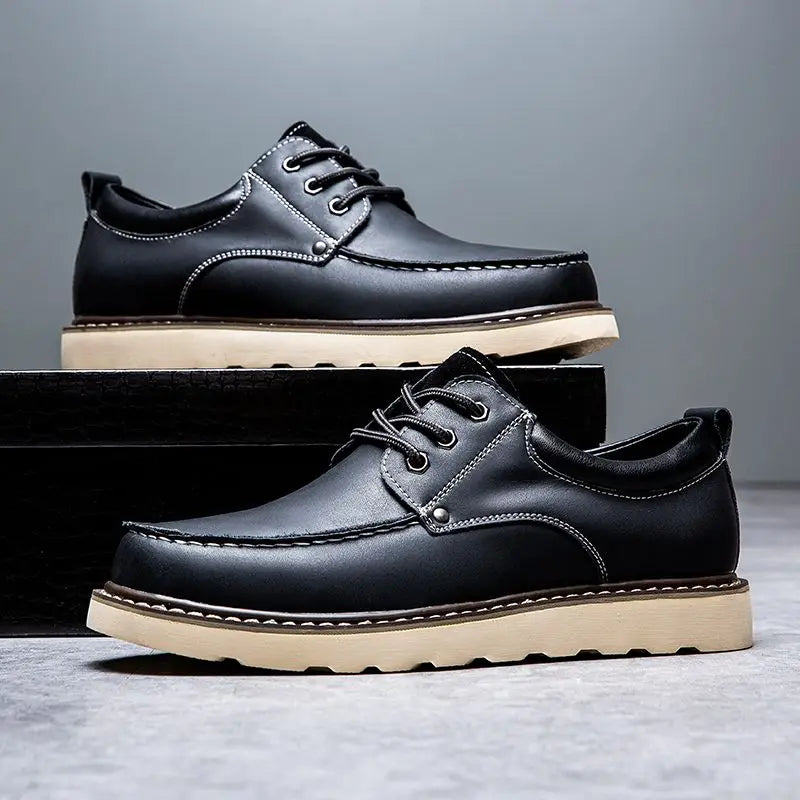 Prescot leather dress shoes by Wavlynn with cushioned insole for all-day comfort and polished style