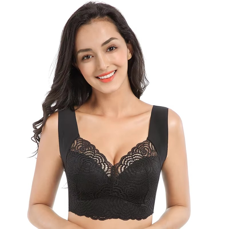 Nude lace lifting bra supportive full-figure underwire design with smoothing comfort cups